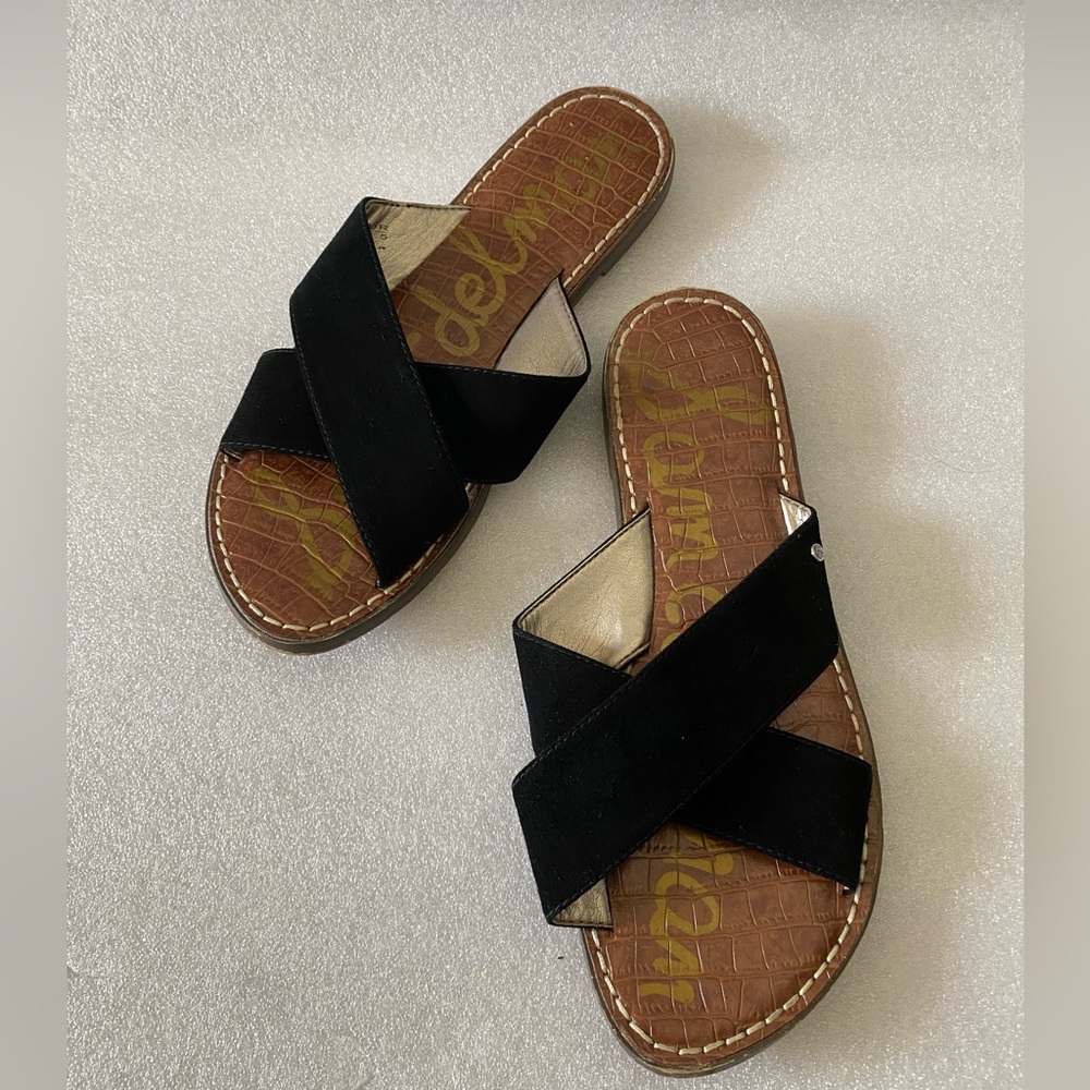 Sam Edelman Gertrude Black Suede Sandals size 8.5